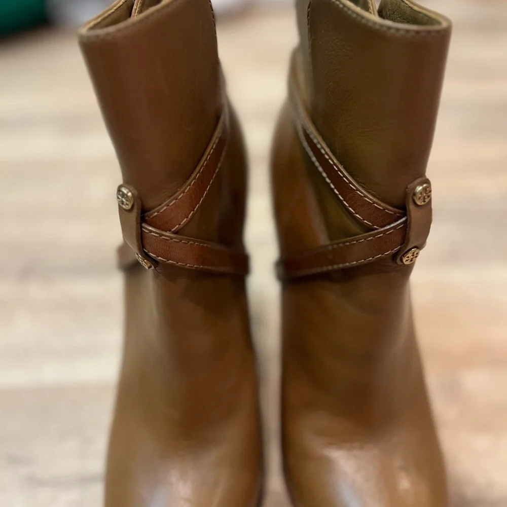 Tory Burch Cognac Dorese Leather Boot Bootie Sz 10
